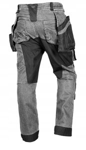 Neo Spodnie robocze DENIM, wzmocnienia Cordura, odpinane kieszenie kaburowe, szare, rozmiar XL 11