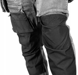 Neo Spodnie robocze DENIM, wzmocnienia Cordura, odpinane kieszenie kaburowe, szare, rozmiar XL 13