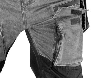 Neo Spodnie robocze DENIM, wzmocnienia Cordura, odpinane kieszenie kaburowe, szare, rozmiar XL 8