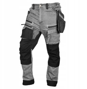 Neo Spodnie robocze DENIM, wzmocnienia Cordura, odpinane kieszenie kaburowe, szare, rozmiar XL 10