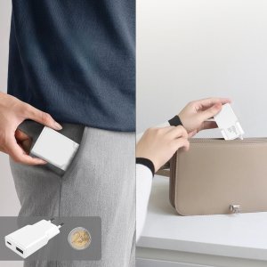 Ładowarka 4smarts Ładowarka sieciowa PDPlug Slim Duos 20W GaN USB-C+USB-A + kabel USB-C 1.5m biały 4