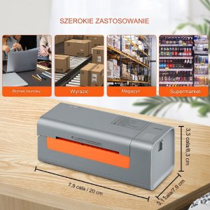 Drukarka termiczna etykiet kurierskich samoprzylepnych USB 40-108 mm 12