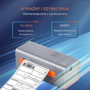 Drukarka termiczna etykiet kurierskich samoprzylepnych USB 40-108 mm 9