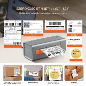 Drukarka termiczna etykiet kurierskich samoprzylepnych USB 40-108 mm 10