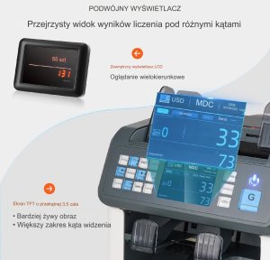 Vevor Liczarka do banknotów pieniędzy Podwójny CIS 10