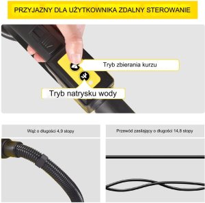 Odkurzacz przemysłowy bezworkowy do pyłu gipsu sucho mokro dmuchawa 1200 W 4