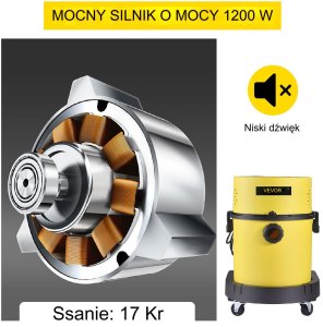 Odkurzacz przemysłowy bezworkowy do pyłu gipsu sucho mokro dmuchawa 1200 W 5