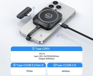 Ulanzi Magnetyczna Obudowa Uchwyt Na Dysk Ssd Do Telefonu Usb-c Chłodzenie Ulanzi / Ma55 / M097 6