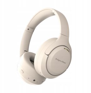 Bezprzewodowe słuchawki nauszne z ANC , Kruger&amp;Matz F8A , beżowe 4