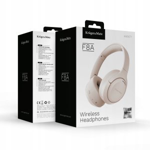 Bezprzewodowe słuchawki nauszne z ANC , Kruger&amp;Matz F8A , beżowe 7