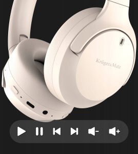 Bezprzewodowe słuchawki nauszne z ANC , Kruger&amp;Matz Street 4 , beżowe 9