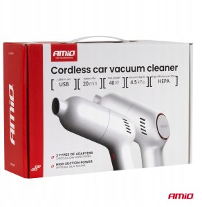 Odkurzacz samochodowy bezprzewodowy 40w 4,5kpa usb-c vc-07 hepa amio-04415 2