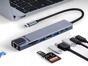 Karta sieciowa Blow 86-077# Karta sieciowa usb-c hub rj45 + hdmi 100w k-08 2