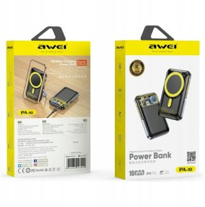 Powerbank Awei PA-10 10000mAh indukcyjny MagSafe czarny 2