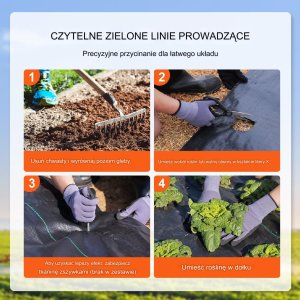 Gruba agrowłóknina antychwastowa agrotkanina 4x18,3m czarna 4