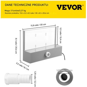 Fontanna wodospad do basenu ogrodu oczka wodnego ze światłem LED 30cm 6