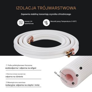 Zestaw do Klimatyzacji Miedziany Przewód 6,4 x 12,7 x 4876,8 mm 5