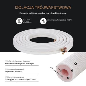 Zestaw do Klimatyzacji Miedziany Przewód 6,4 x 12,7 x 7620 mm 5