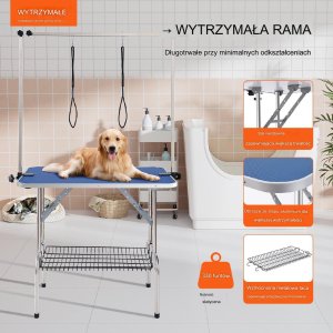 Stół groomerski trymerski dla psów kotów weterynaryjny blat 91 x 61 cm 12