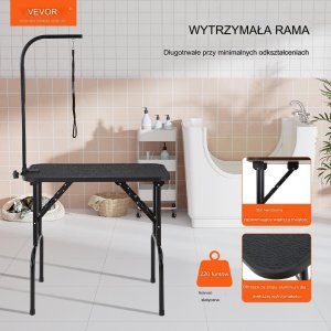 Stół groomerski trymerski dla psów kotów weterynaryjny blat 80x 46cm 7