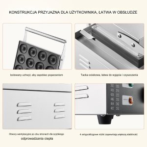 Gofrownica Donut do Pączków Opiekacz Gastronomiczna 6szt. 4