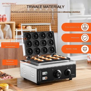 Gofrownica Donut do Pączków Opiekacz Gastronomiczna 6szt. 7