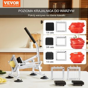 KRAJALNICA DO FRYTEK maszynka do krojenia ziemniaków warzyw ręczna 3 ostrza 6