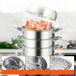 PAROWAR GARNEK do gotowania na parze gastronomiczny 5 poziomów 30 cm 6