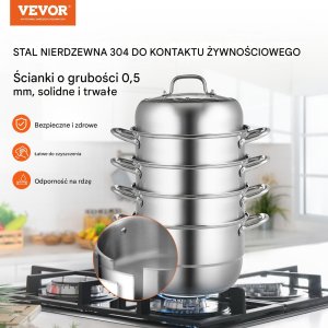 PAROWAR GARNEK do gotowania na parze gastronomiczny 5 poziomów 30 cm 8