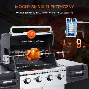 Rożen obrotowy elektryczny do grilla grill gazowy 118 cm 2