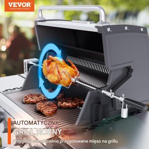 Rożen obrotowy elektryczny do grilla grill gazowy 118 cm 7