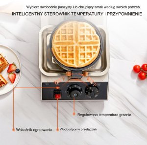 Gofrownica obrotowa do gofrów belgijskich gastronomiczna 1300W 2