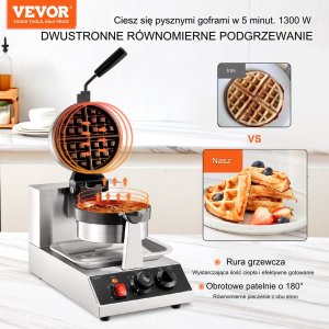 Gofrownica obrotowa do gofrów belgijskich gastronomiczna 1300W 6