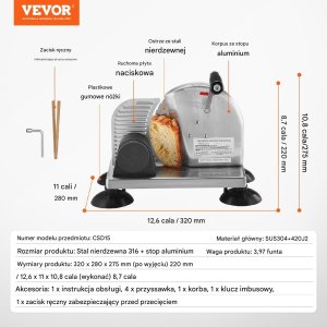Krajalnica do CHLEBA WĘDLIN SERA WARZYW Ręczna 015,24 cm 6