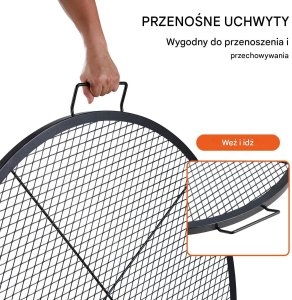 Ruszt do ogniska 91 cm - stalowy z uchwytem - przenośny grill turystyczny 5