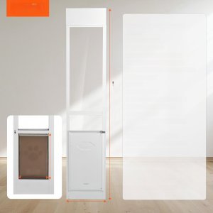 Drzwiczki dla Psa do Drzwi Przesuwnych Aluminiowe Regulacja Wysokości XL 8