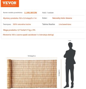 Mata trzcinowa na ogrodzenie balkon 3 x 1 m 2