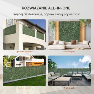 Sztuczny Żywopłot 990 x 2490 mm Mata Osłonowa z Liśćmi Bluszczu 5