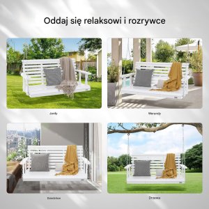 Drewniana huśtawka ogrodowa 137 cm 7