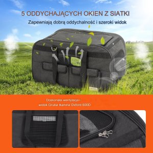 Transporter plecak dla kota psa na kółkach sztywny solidny duży ze stelażem 3