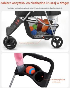 Wózek dla psa składany 16kg 3 koła z hamulcem podróżny do spacerów 11
