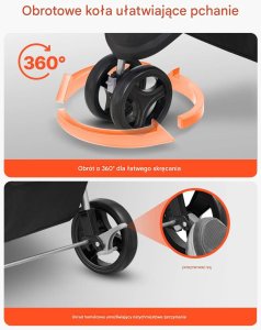 Wózek dla psa składany 16kg 3 koła z hamulcem podróżny do spacerów 12