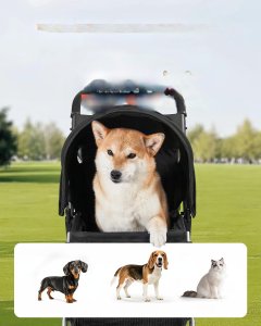 Wózek dla psa składany 16kg 3 koła z hamulcem podróżny do spacerów 3