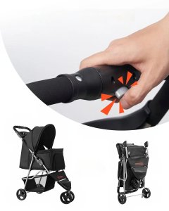 Wózek dla psa składany 16kg 3 koła z hamulcem podróżny do spacerów 4