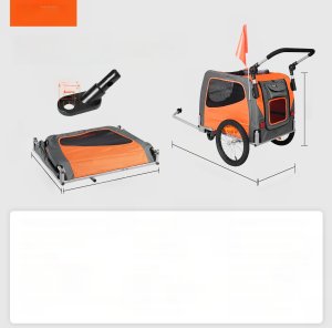 Przyczepka rowerowa dla psa do przewozu transporter do 30 kg pomarańczowy 13
