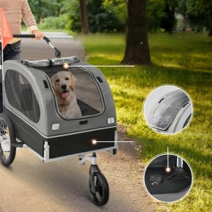 Przyczepka rowerowa dla psa do przewozu transporter do 40 kg szary 11