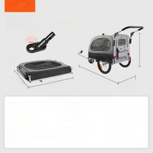 Przyczepka rowerowa dla psa do przewozu transporter do 40 kg szary 13
