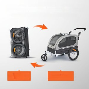 Przyczepka rowerowa dla psa do przewozu transporter do 40 kg szary 8