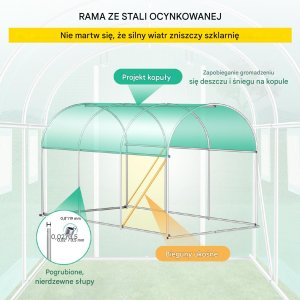 Szklarnia Tunelowa Zielona 3 x 2 x 2 m 6