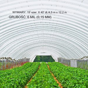Folia do szklarni szklarniowa Folia Pokrycie do tunelu 4,5 x 12,2 m 12
